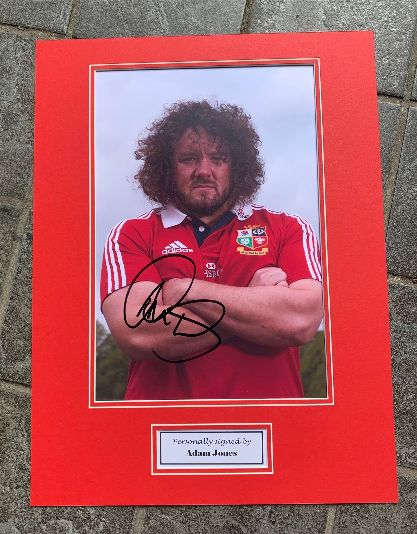 Adam Jones - Wales Rugby Union Legend - 16x12in signed photo mount - Rugby Union memorabilia, gift, display