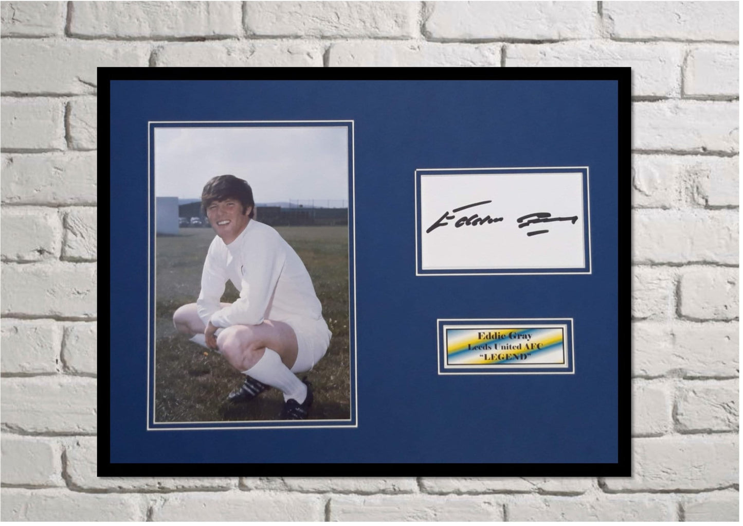 Eddie Gray - Leeds United AFC - 16x12in signed photo montage - Leeds United memorabilia, gift, display