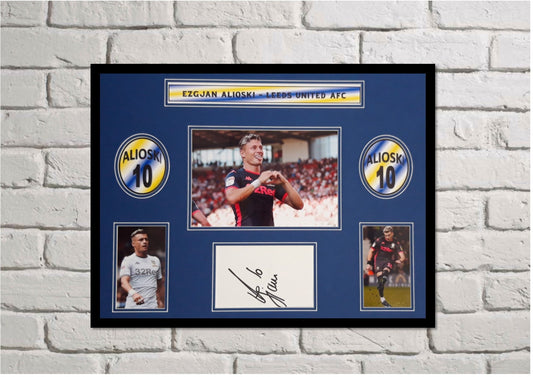 Ezgjan Alioski - Leeds United AFC - signed photo montage - Leeds United memorabilia, gift, display