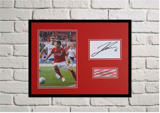 Carl Jenkinson - Nottingham ForestFC - 16x12in signed photo montage - Nottingham Forest memorabilia, gift, display