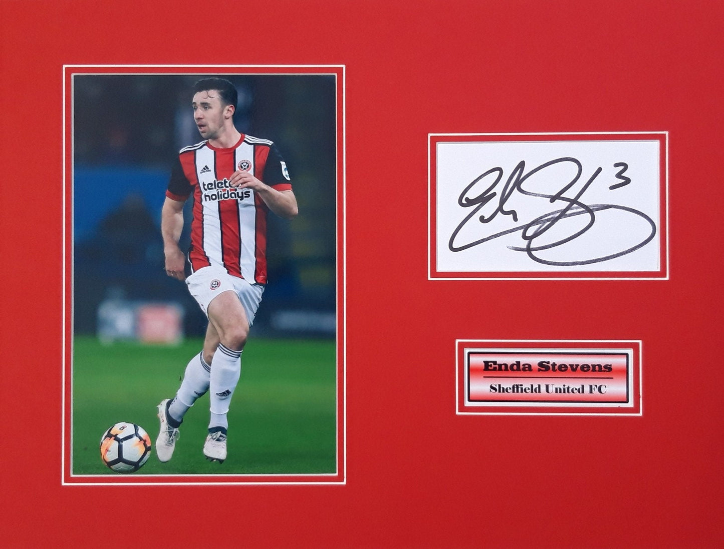 Enda Stevens - Sheffield United - 16x12in signed photo mount - Sheffield United memorabilia, gift, display