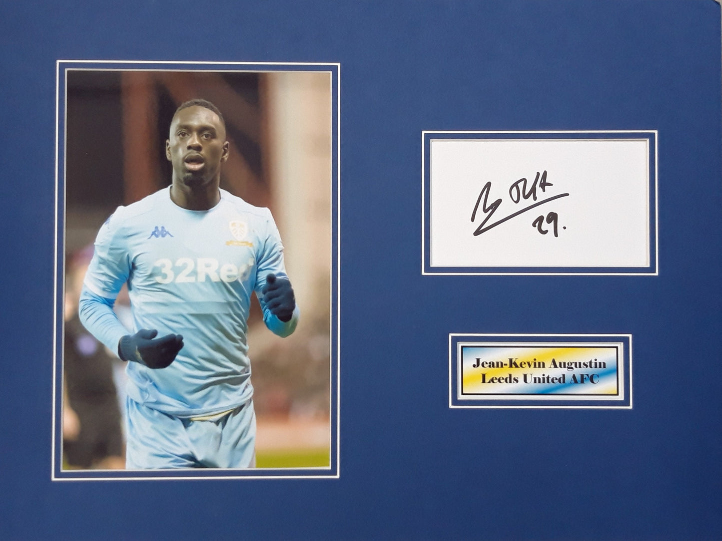 Jean-Kevin Augustin - Leeds United AFC - 16x12in signed photo montage - Leeds United memorabilia, gift, display