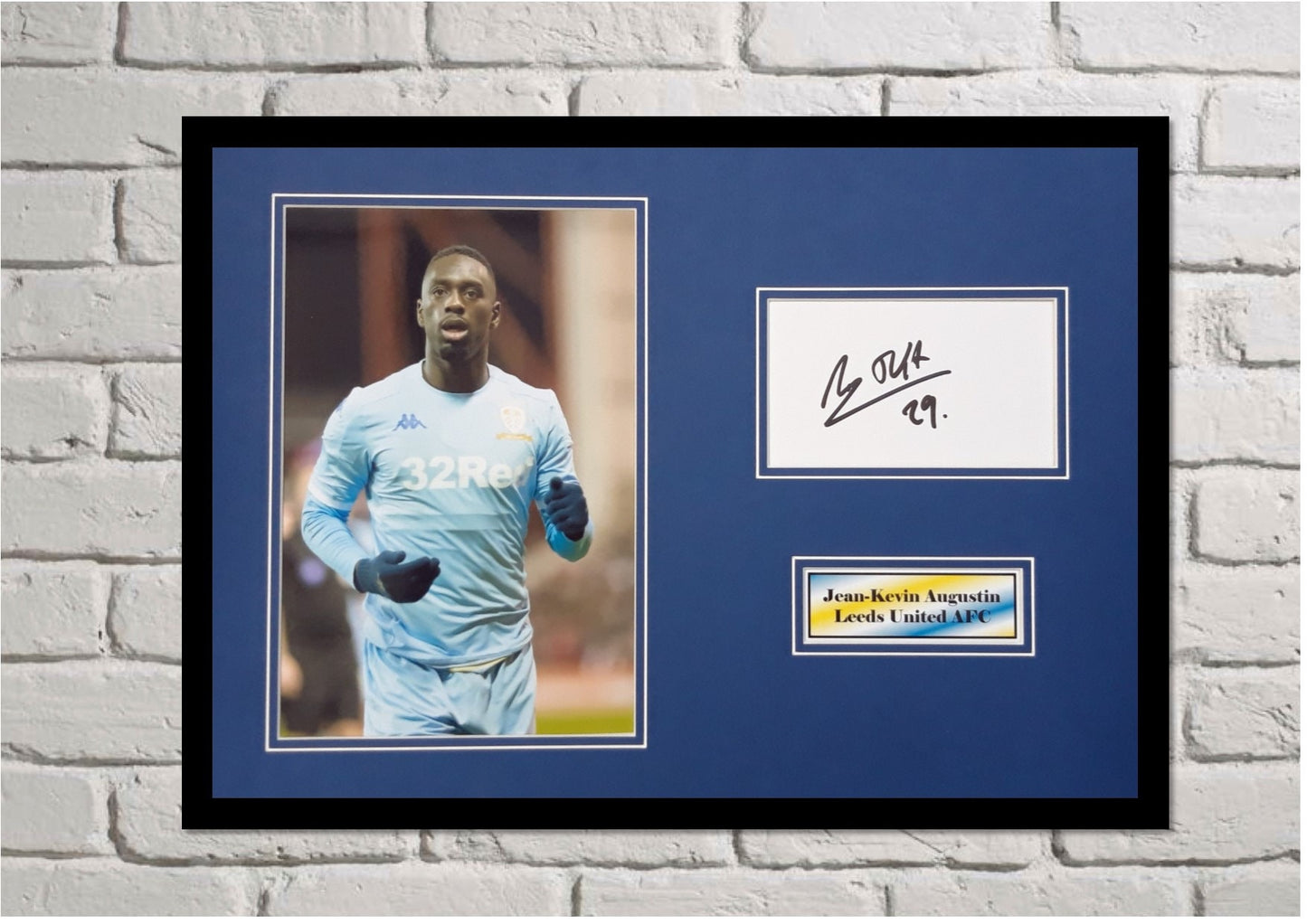 Jean-Kevin Augustin - Leeds United AFC - 16x12in signed photo montage - Leeds United memorabilia, gift, display