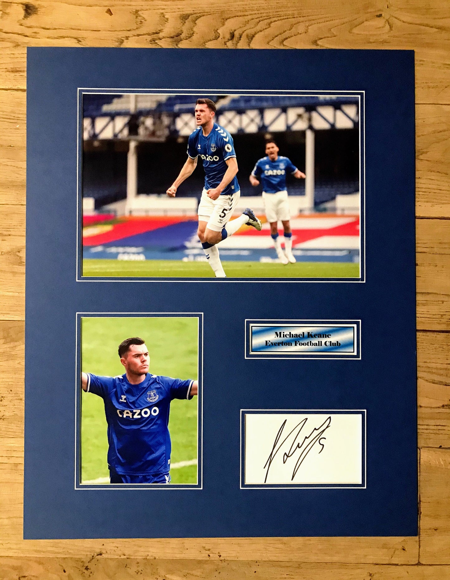 Michael Keane - Everton FC - 20x16in signed photo montage - Everton memorabilia, gift, display