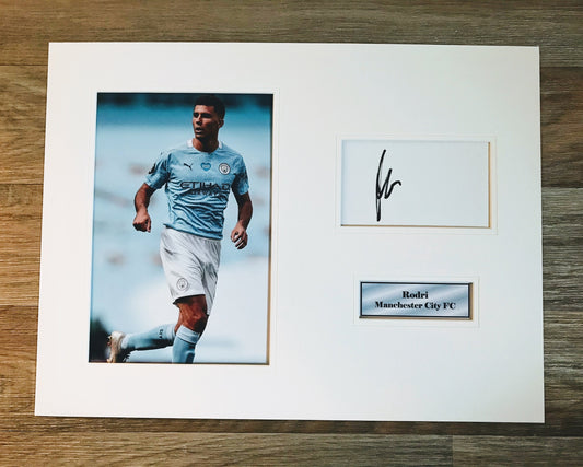 Rodri - Manchester City FC -16x12in signed photo montage - MCFC memorabilia, gift, display