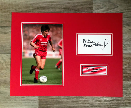 Peter Beardsley - Liverpool FC - 16x12in signed photo mount - LFC memorabilia, gift, display