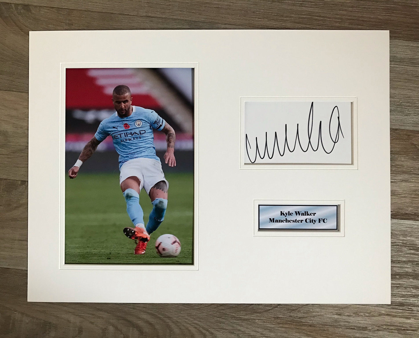 Kyle Walker - Manchester City FC -16x12in signed photo montage - MCFC memorabilia, gift, display