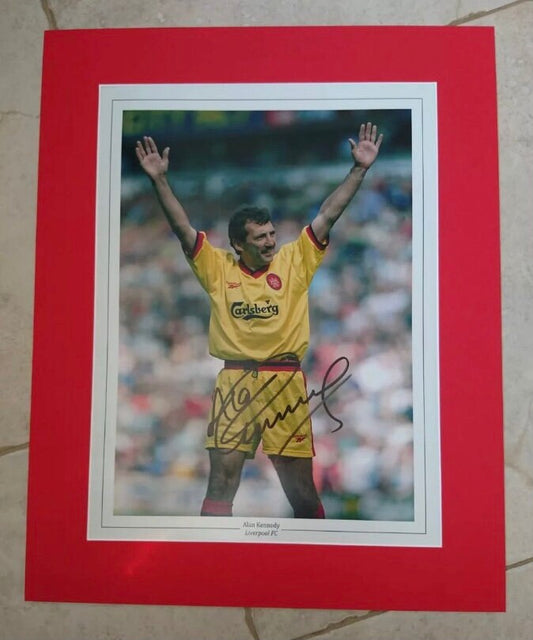 Alan Kennedy - Liverpool FC - 20x16in signed photo mount- LFC memorabilia, gift, display (UNFRAMED)