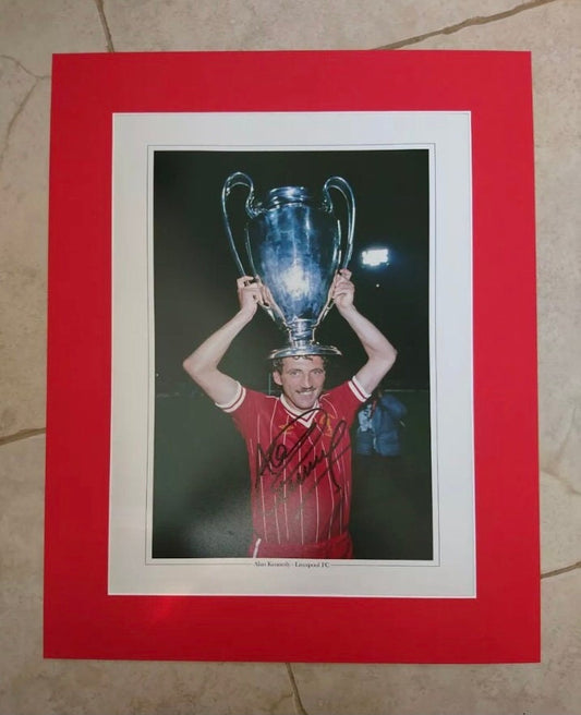 Alan Kennedy - Liverpool FC - 20x16in signed photo mount- LFC memorabilia, gift, display (UNFRAMED)