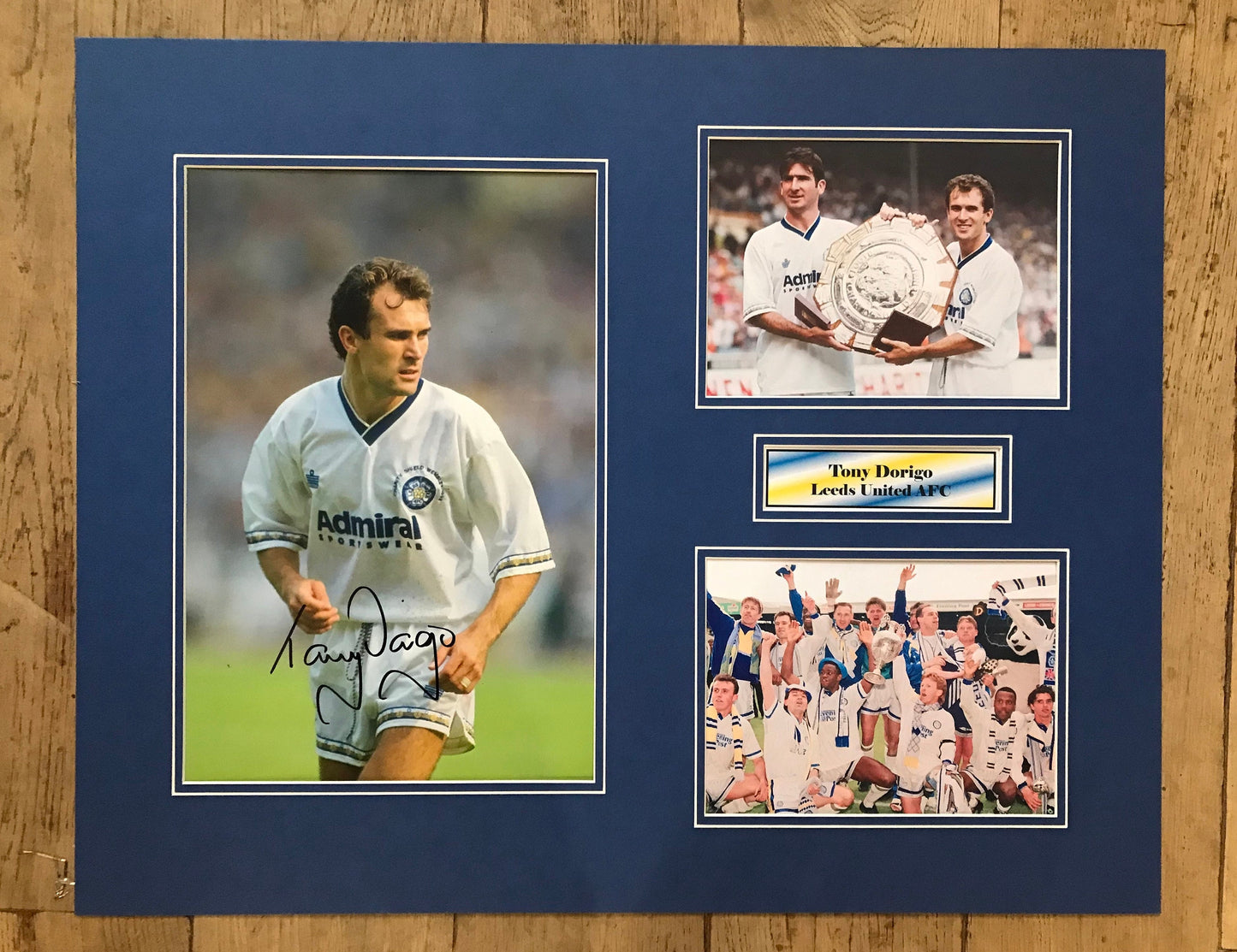 Tony Dorigo - Leeds United AFC - 20x16in signed photo montage - Leeds memorabilia, gift, display