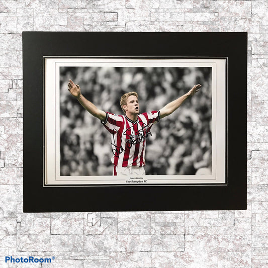 James Beattie - Southampton FC - 20x16in signed photo mount- SFC/Saints memorabilia, gift, display (UNFRAMED)