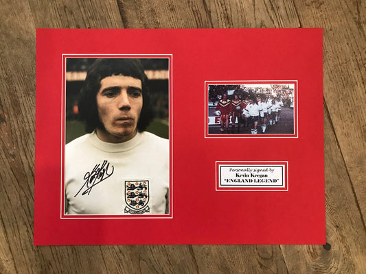 Kevin Keegan - England Legend - 16x12in signed photo montage - England memorabilia, gift, display