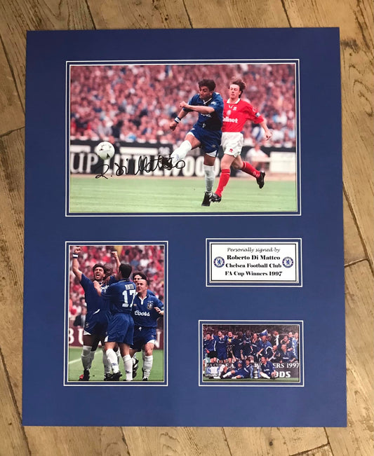 Roberto Di Matteo - Chelsea FC - 20x16in signed photo montage - Chelsea memorabilia, gift, display