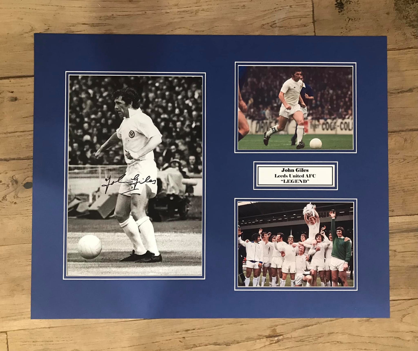 John Giles - Leeds United AFC - 20x16in signed photo montage - Leeds memorabilia, gift, display