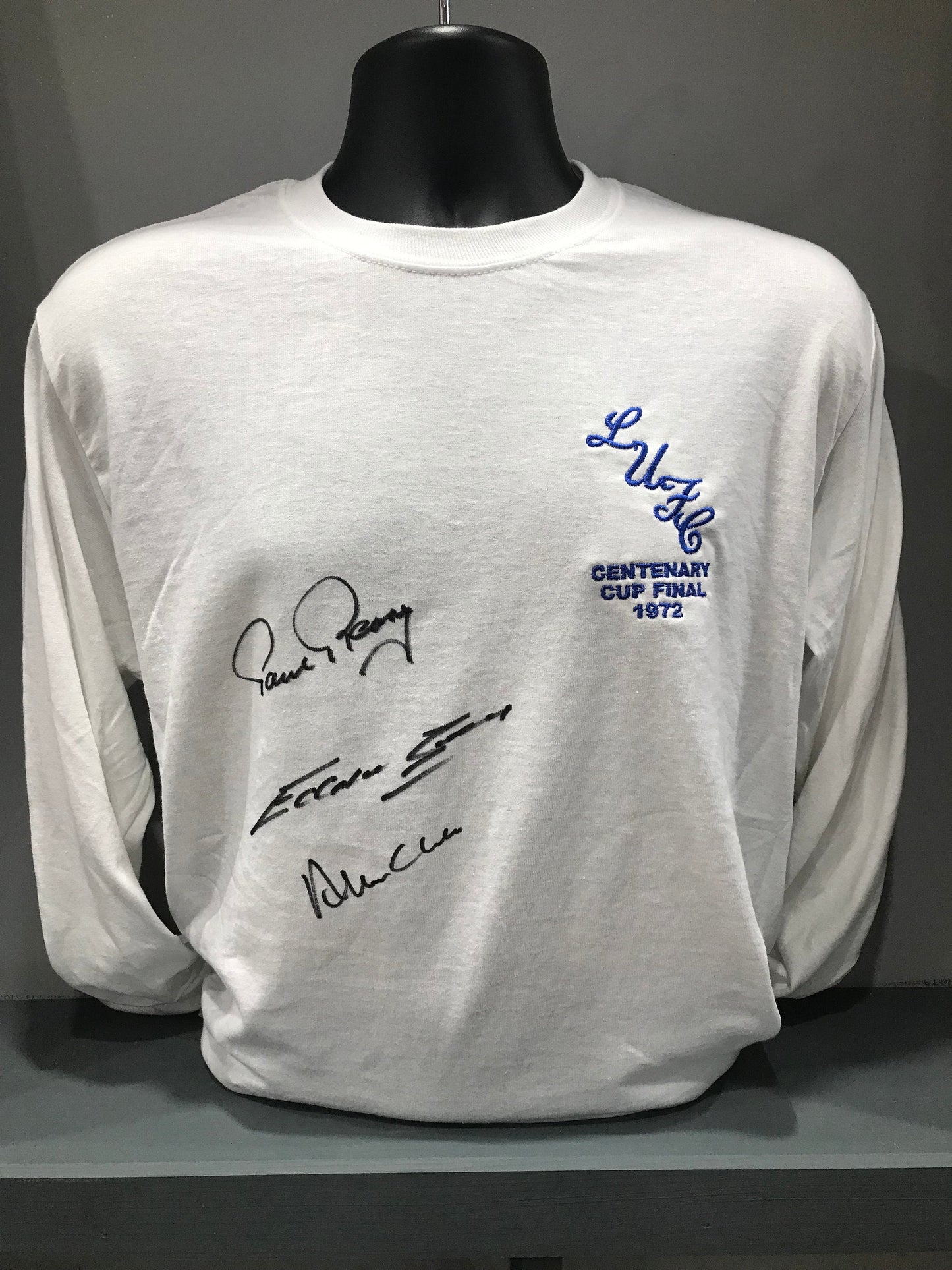 Leeds United - 1972 FA Cup Final replica shirt - signed by Reaney, Gray & Clarke - Leeds memorabilia, gift, (UNFRAMED)