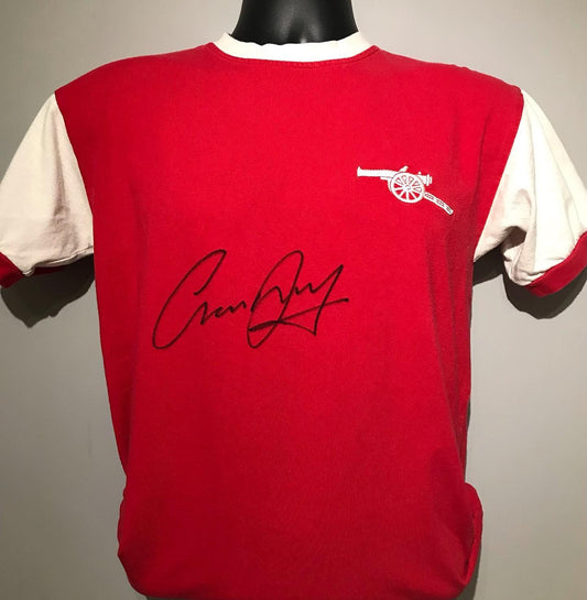 Liam Brady - Arsenal FC - hand-signed replica shirt - AFC memorabilia, football shirt (UNFRAMED)