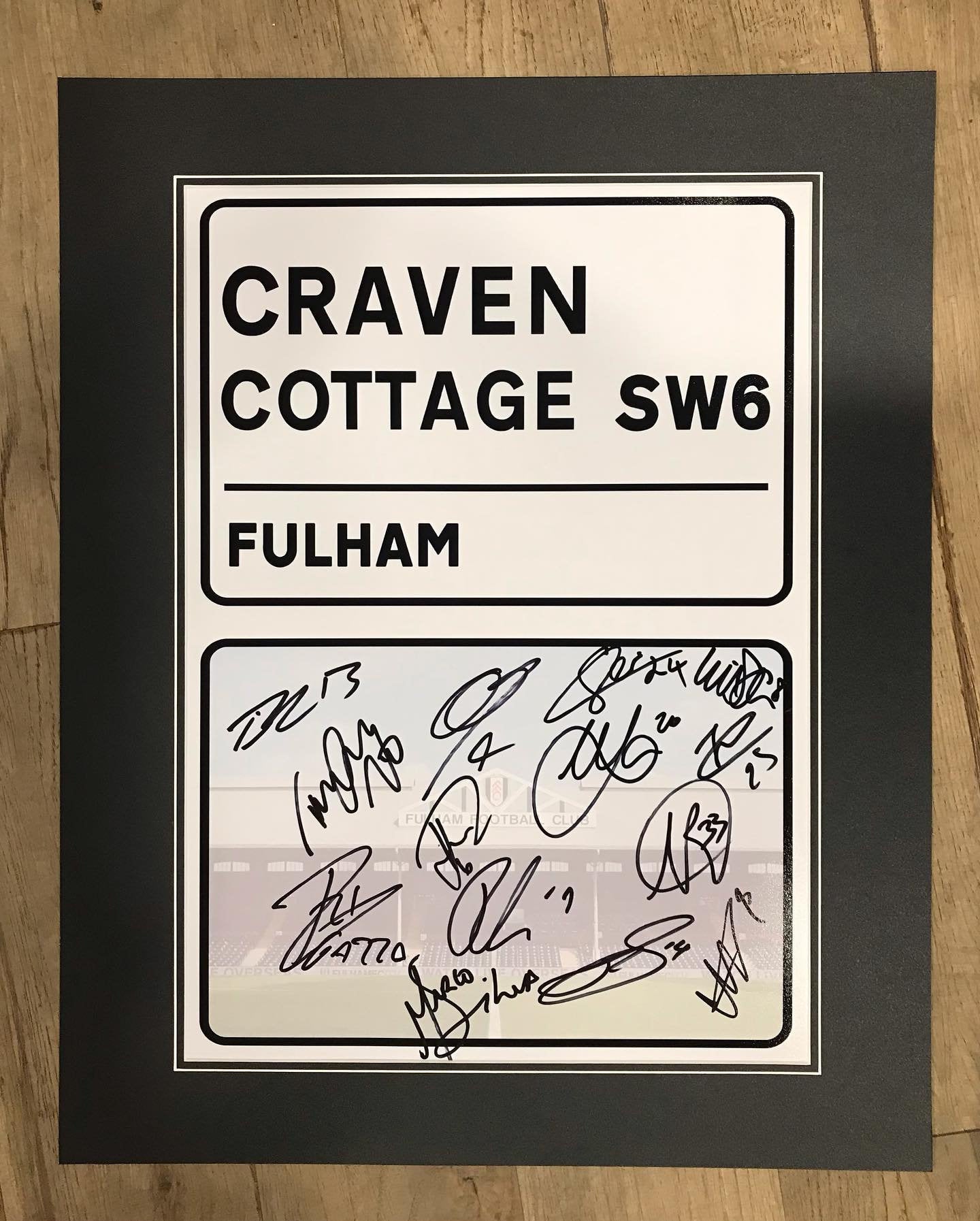 Champions 2021/22 Fulham - 20x16in multi-signed photo mount - FFC memorabilia, gift, display