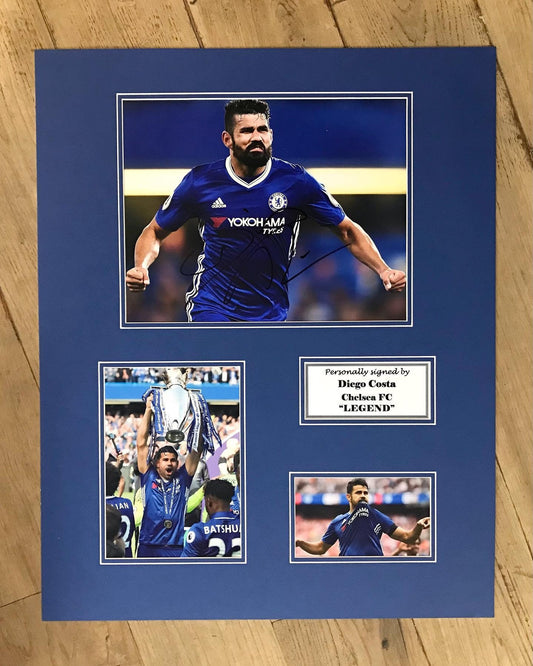 Diego Costa - Chelsea FC - 20x16in signed photo montage - Chelsea memorabilia, gift, display