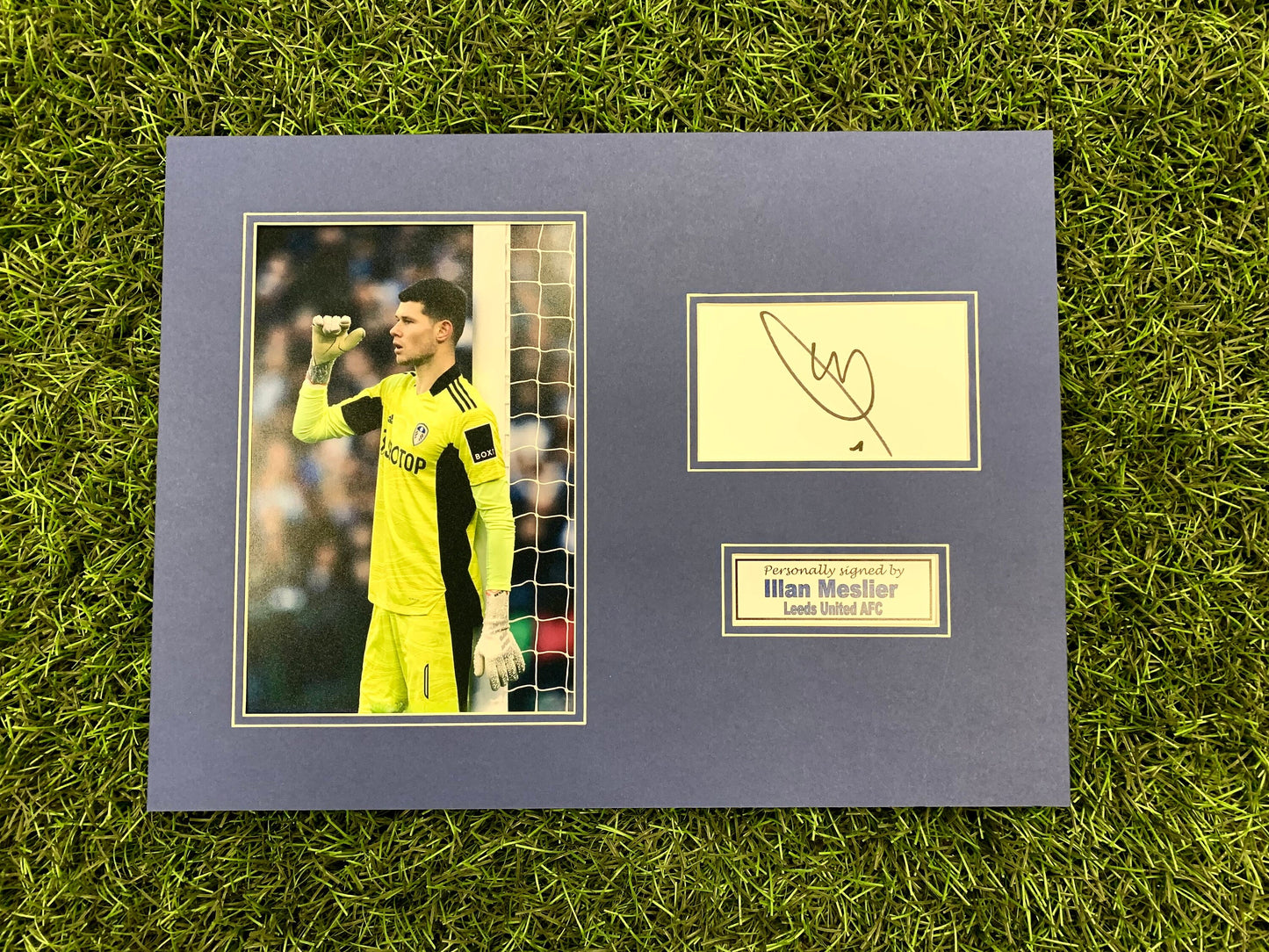 Illan Meslier - Leeds United AFC - 16x12in signed photo montage - Leeds United memorabilia, gift, display