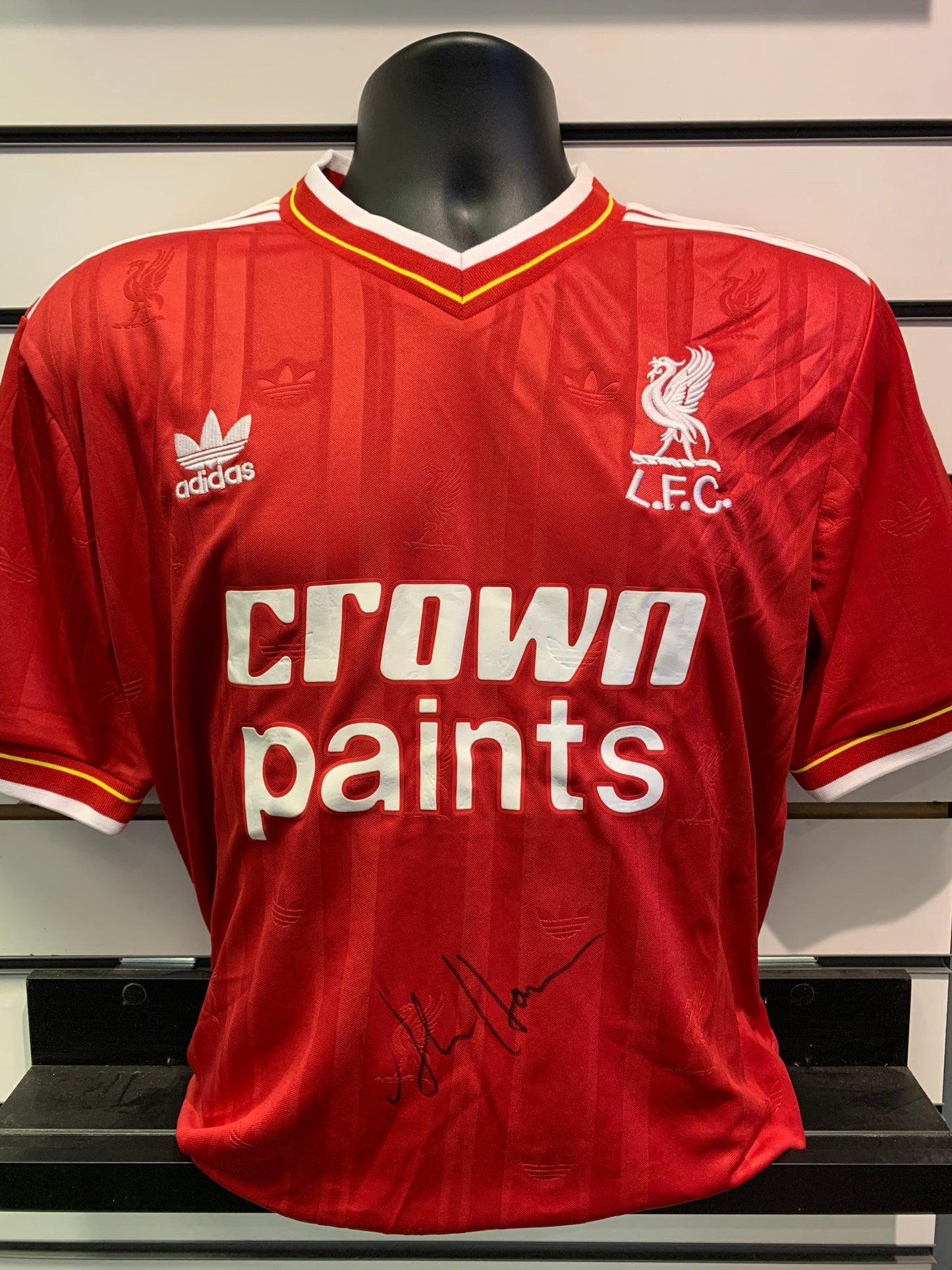 Alan Hanson - Liverpool signed replica shirt - LFC, Liverpool memorabilia, gift, (UNFRAMED)