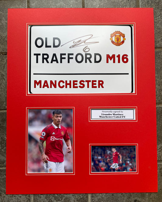 Lisandro Martinez - Manchester United FC - 20x16in signed photo montage - MUFC memorabilia, gift, display