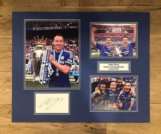 John Terry - Chelsea FC - 20x16in signed photo montage - Chelsea memorabilia, gift, display