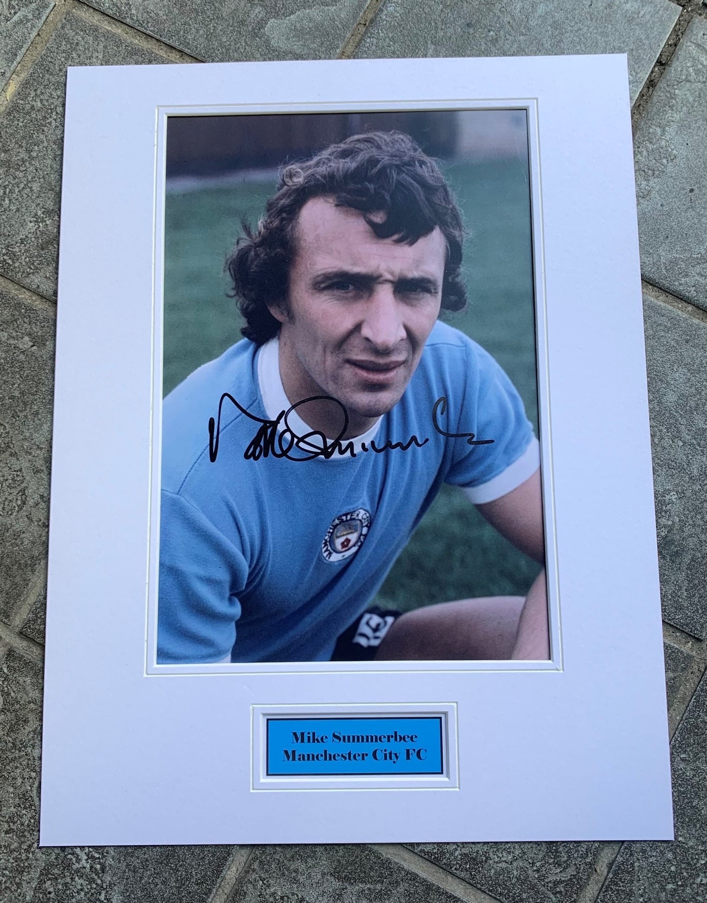 Mike Summerbee - Manchester City FC -16x12in signed photo montage - MCFC memorabilia, gift, display